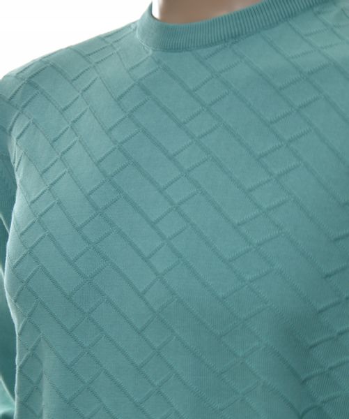 Sweter sweterek męski okrągły pod szyją M turkus zdjęcie 2