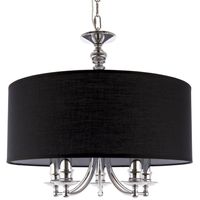 Abażurowa LAMPA wisząca ABU DHABI P05697CH-BK Cosmolight klasyczny zwis na łańcuchu czarna