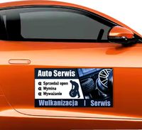 Magnes na samochód reklama magnetyczna gotowy projekt w cenie AUTO SERWIS
