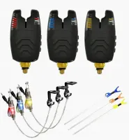 SYGNALIZATOR WĘDKARSKI WODOODPORNY CZUJNIK DIODY 8 LED + HANGER + PODPÓRKA