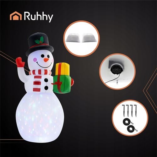 Nadmuchiwany Bałwan LED Duży Dmuchany Bałwanek Pompowany Świecący Ozdoba XL na Arena.pl