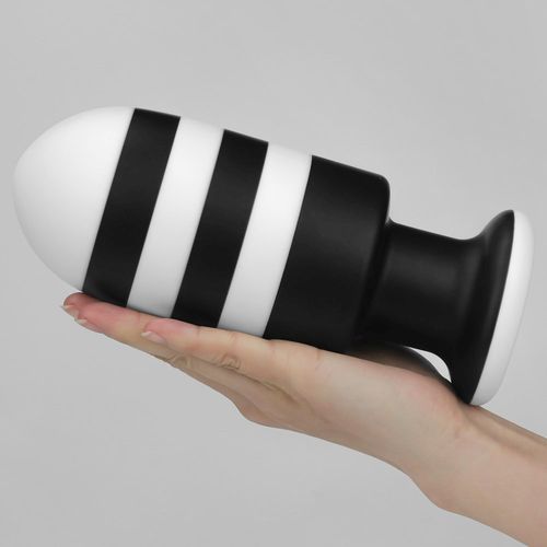Zatyczka Analna Czarno-Biała Silikonowa Korek Analny Plug 19,5 Cm na Arena.pl