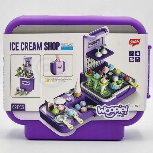 Walizka z Lodami 3w1 Kuchnia Sklepik Lodziarnia Przenośna 62 el. Woopie 3+ na Arena.pl