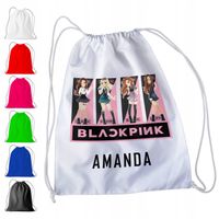 WOREK PLECAK SPORTOWY NA WF DLA DZIECI - BLACKPINK + IMIĘ! KPOP KOREA BLINK