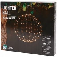 Kula świetlna na baterie, 30 cm, 120 LED, 1szt ciepła biel