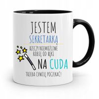 Kubek Czarny Prezent Dla Sekretarki Jestem Z Nadrukiem Ze Zdjęciem