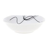 Salaterka kwadratowa miseczka na zupę 18 cm biała porcelana paski