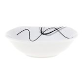 Salaterka kwadratowa miseczka na zupę 18 cm biała porcelana paski