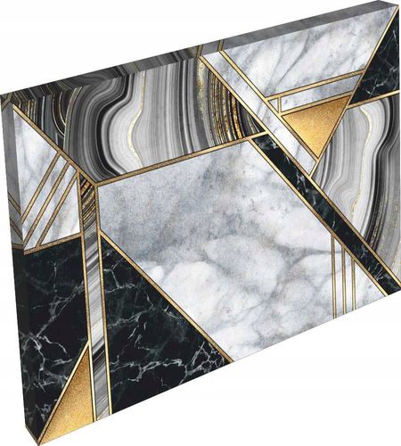 OBRAZ marmur złoty srebrny linie kamień 120x80 na Arena.pl
