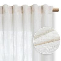Zasłona kremowa 140x250 len VALETA taśma wave RESTILO do salonu
