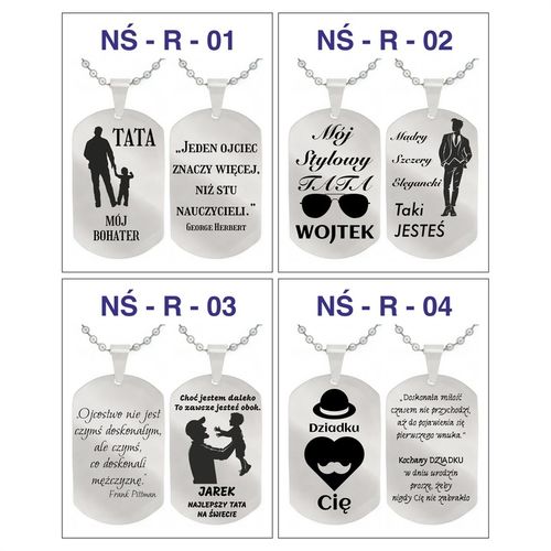 Grawerowany nieśmiertelnik stal 316L prezent + pudełko z dedykacją na Arena.pl