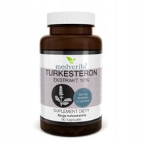 TURKESTERON 500 MG EKSTRAKT 10% 60 KAP WITALNOŚĆ STRES ENERGIA MEDVERITA