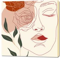 Obraz 100x100cm Beż i Twarz