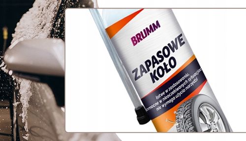 KOŁO ZAPASOWE USZCZELNIACZ DO OPON W SPRAYU BRUMM ŁATWE ZASTOSOWANIE 500 ml na Arena.pl