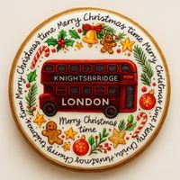 CIASTKO LUKROWANE BUS BOŻE NARODZENIE ROZ.XL KOŁO RĘCZNIE ROBIONE