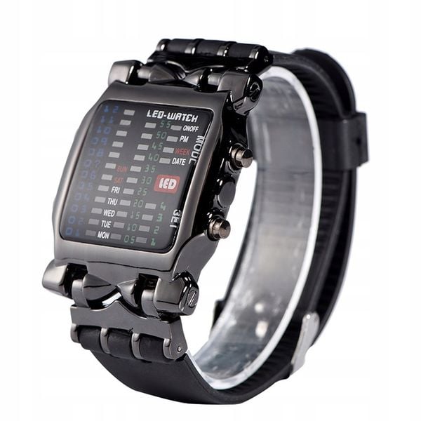 LED ZEGAREK MĘSKI ELEKTRONICZNY BINARNY zdjęcie 2