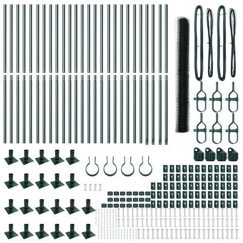 Ogrodzenie z słupkami Zielony 1.5 x 50 m Stal pokryta PCV na Arena.pl