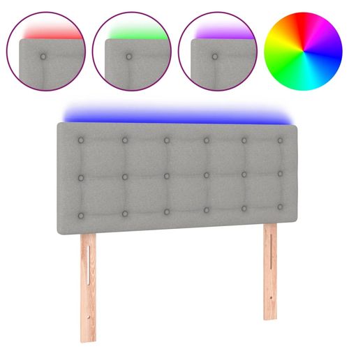 Zagłówek do łóżka z LED, jasnoszary, 90x5x78/88 cm, tkanina na Arena.pl