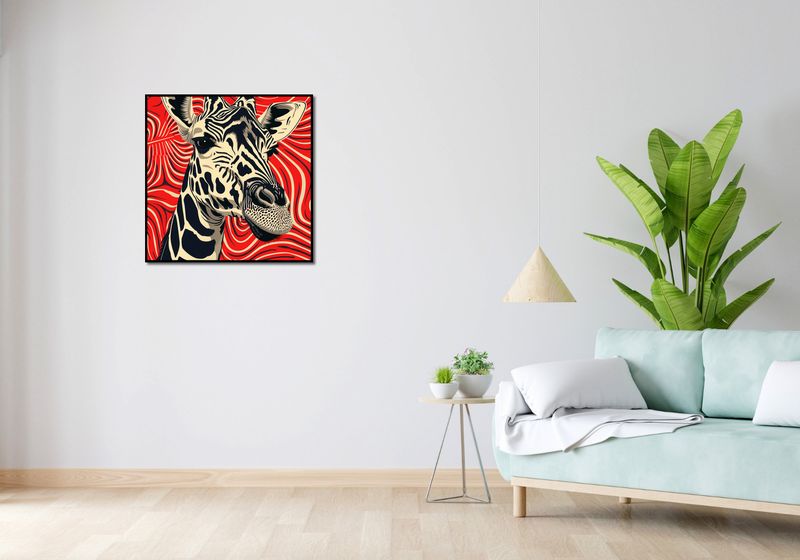 Plakat 70x70cm Wzrok Żyrafy zdjęcie 4