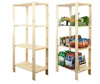 Emaga Regał na książki zabawki drewniany MAXI 4p ażurowe