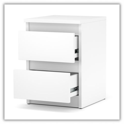 szafka nocna biała loft 30 cm, stolik nocny, nakastlik 2 szuflady na Arena.pl