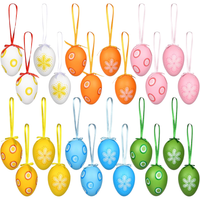 Jajka Wielkanocne Pisanki Plastikowe do Zawieszania Kolorowe 24 Szt 6 cm