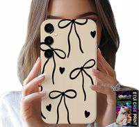 ETUI DO SAMSUNG GALAXY S24 PLUS - BEŻOWE KOKARDKI WSTĄŻKA MODNE WZORY