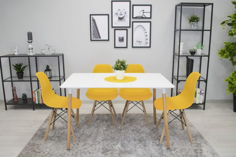 Krzesło OSAKA musztarda / nogi naturalne x 4 zdjęcie 12