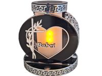 BABCIA BABCI SOLAR FOTOWOLTAICZNY ZNICZ LAMPION VIP KOŁO SREBRNO-BIA