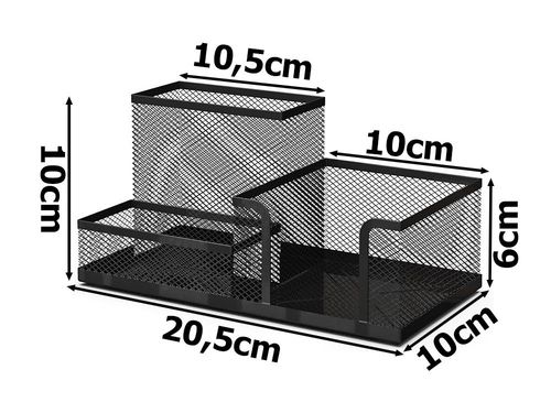 ORGANIZER NA BIURKO AKCESORIA METALOWY CZARNY STABILNY PRAKTYCZNY PORZĄDEK na Arena.pl