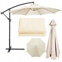 Poszycie wymienne materiał parasola ogrodowego 6 ramion 300cm - Beżowy