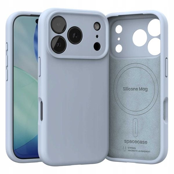 Spacecase Silicone Mag Iphone 17 Pro Max Baby Blue zdjęcie 5