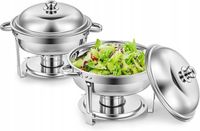 Wilprep Podgrzewacze bemar bufetowe 2 szt 5 l stal nierdzewna catering