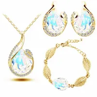 Komplet biżuterii kr SWAROVSKI złoty ROSA Kolory