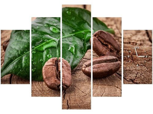 105CM 150CM ZEGAR 5 ELEM ZIARNA KAWY DESCE DRUK OBRAZ na Arena.pl