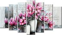 80CM 140CM OBRAZ 7 ELEM MAGNOLIE WAZONACH ŚCIENNY