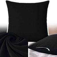 POSZEWKA NA PODUSZKĘ 40x38 CM JASIEK MIĘKKA GŁADKA Z BAWEŁNĄ OEKO-TEX CZARNY