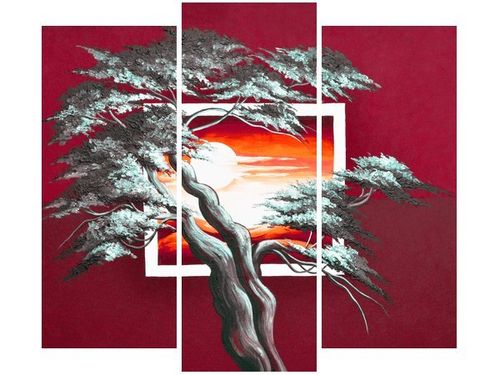 90 80CM OBRAZ T3 ELEM KARMAZYNOWY ZACHÓD SŁOŃCA DRUK ŚCIENNY na Arena.pl