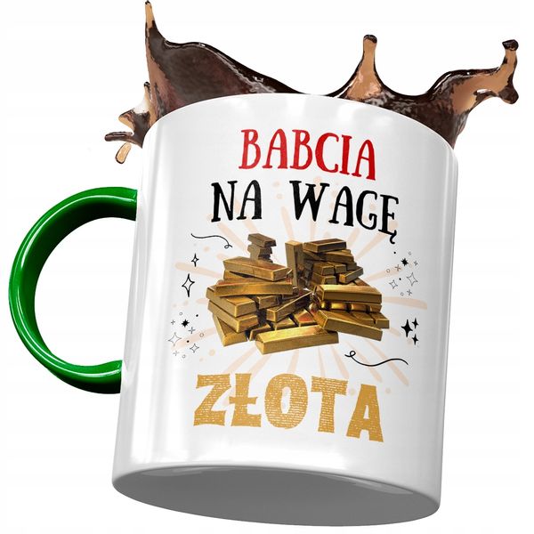 Kubek Zielony Dla Babci Babuni Na Dzień Babci Z Nadrukiem Ze Zdjęciem zdjęcie 1