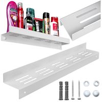 Szara półka łazienkowa pod prysznic wisząca do łazienki regał na kosmetyki