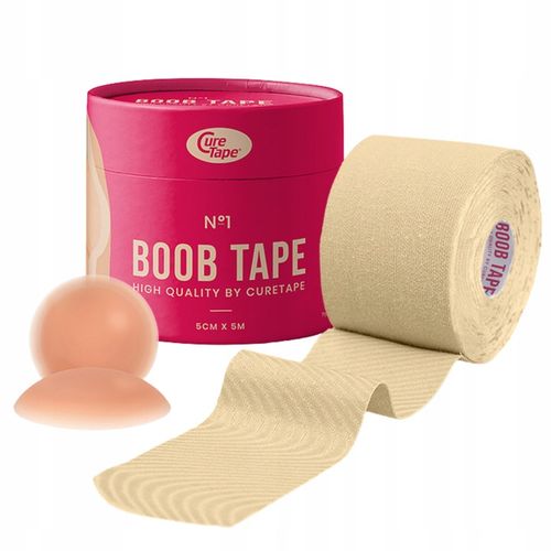 TAŚMA MODELUJĄCA BIUST Z NASUTNIKAMI TEJPY BOOB TAPE CURE TAPE 5CM X 5M na Arena.pl