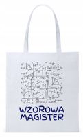 Torba Biała Eco Shopper Dla Magistra Prezent Z Nadrukiem Ze Zdjęciem