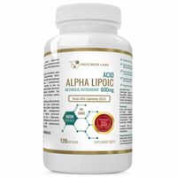 Kwas Alfa Liponowy ALA 600 mg Metabolizm Cukier Vege 120 kaps Progress Labs