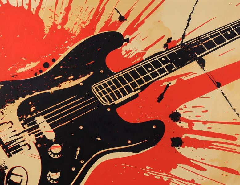 Plakat 65x50cm Gitara Elektryczna zdjęcie 1