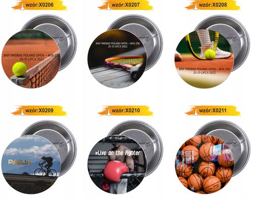 Przypinki buttony SPORT - PASJA znaczki z grafiką na Arena.pl