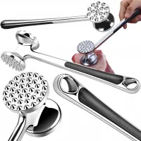 TŁUCZEK METALOWY UBIJAK DWUSTRONNY ZĄBKI MŁOTEK DO ROZBIJANIA MIĘSA 21 CM