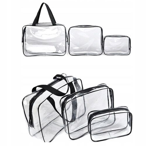 Zestaw kosmetyczka torba 3w1 przeźroczysta pojemna  E11 na Arena.pl