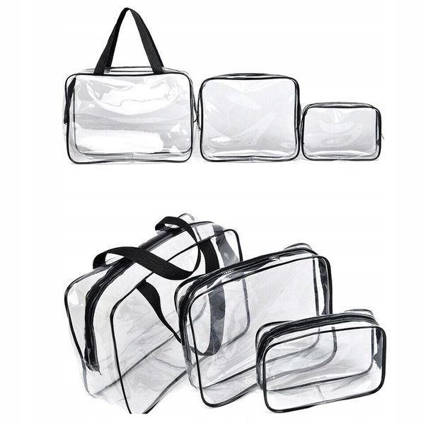 Zestaw kosmetyczka torba 3w1 przeźroczysta pojemna  E11 zdjęcie 3