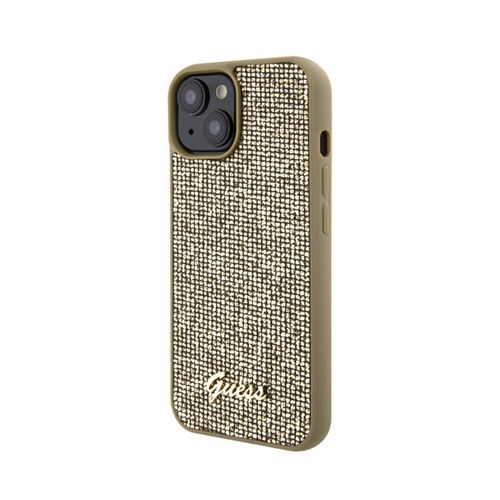 Guess Disco Metal Script - Etui iPhone 15 (złoty) na Arena.pl