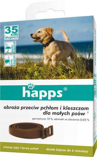 happs - obroża przeciw pchłom i kleszczom dla małych psów na Arena.pl